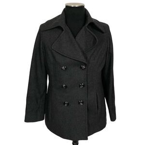London Fog Double-Breasted Wool Peacoat - Women’s M